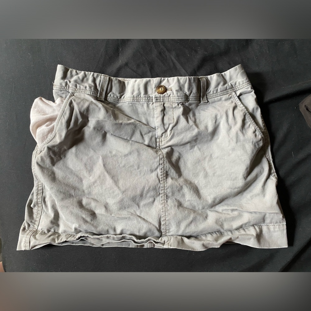 Khaki Mini Skirt; Size 2; 4 Working Pockets